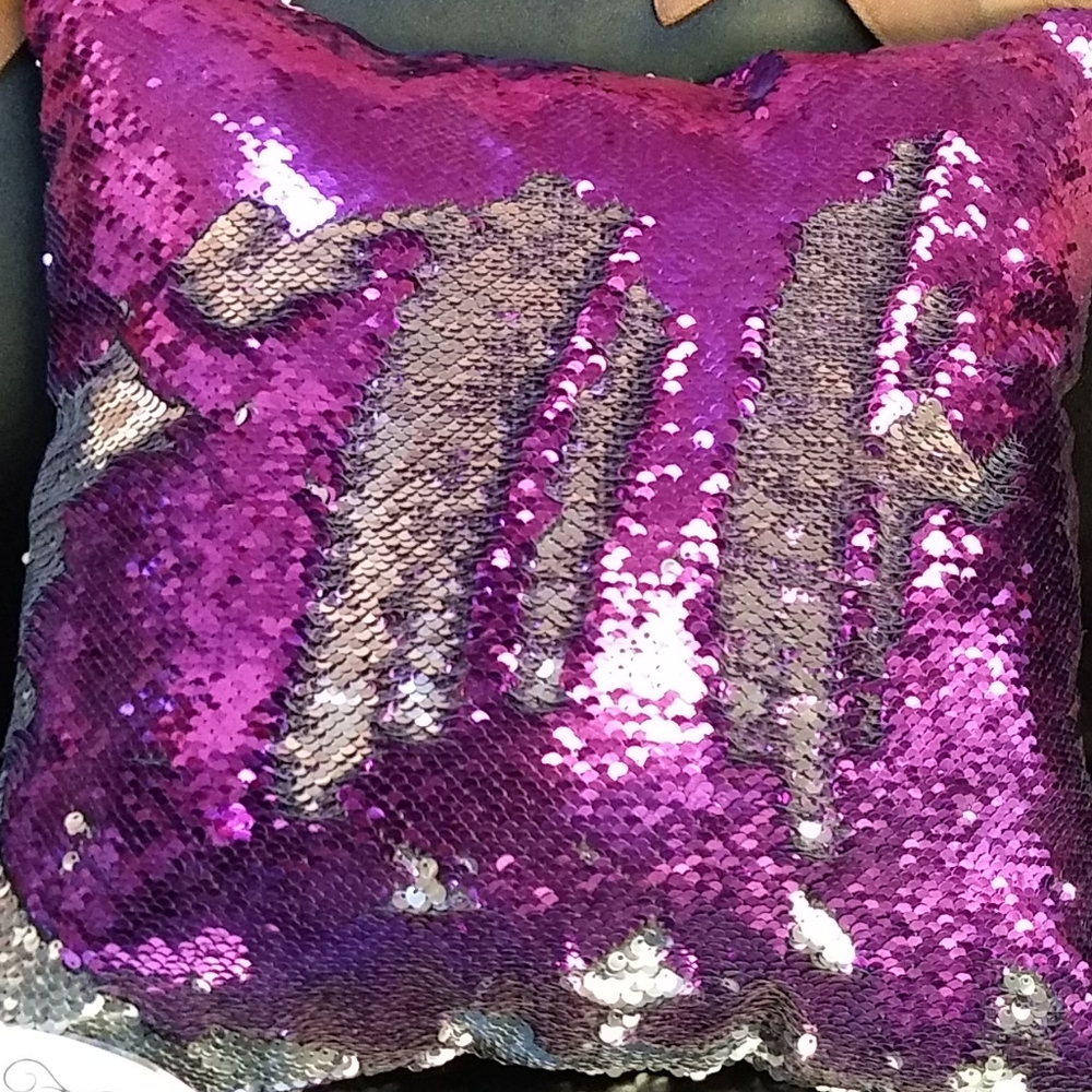 Sequin mermaid pillow
